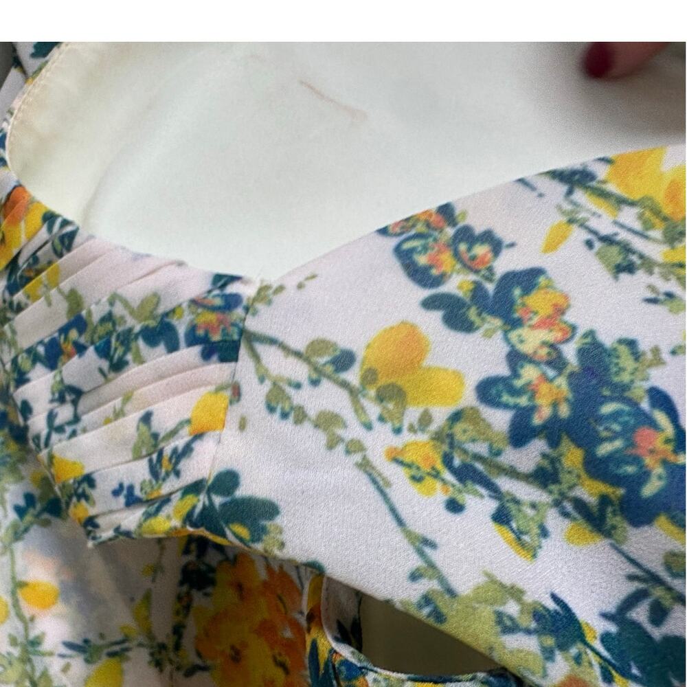Sachin & Babi Floral Pleated Bow Back Midi Dress Size 6 Wedding Guest - Picture 9 of 12
